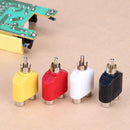 4pcs RCA 7mm AV Audio Video Plug Converters 1 Male to 2 Female Adapters Newly