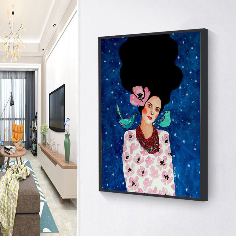 40x50cm Frameless Long Hair Girl DIY Oil Paint By Numbers Picture Home Decor