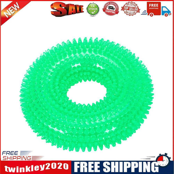 Bite Resistant Golden Dog Retriever Circle Ring Thorn Molar Ball (L Green)
