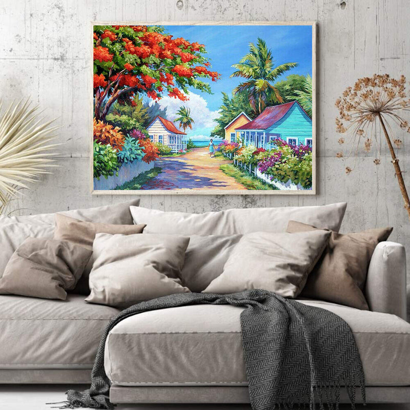 Seaside Scenery Oil Paint By Numbers DIY Acrylic Painting Home Decoration G