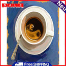 Paint By Numbers DIY Oil Canvas Pictures Hand Painted Abstract Coffee Kit Gift