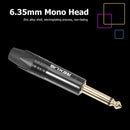 6.35mm Mono Male Plug Connector DIY Soldering Plug for Microphone (Black)