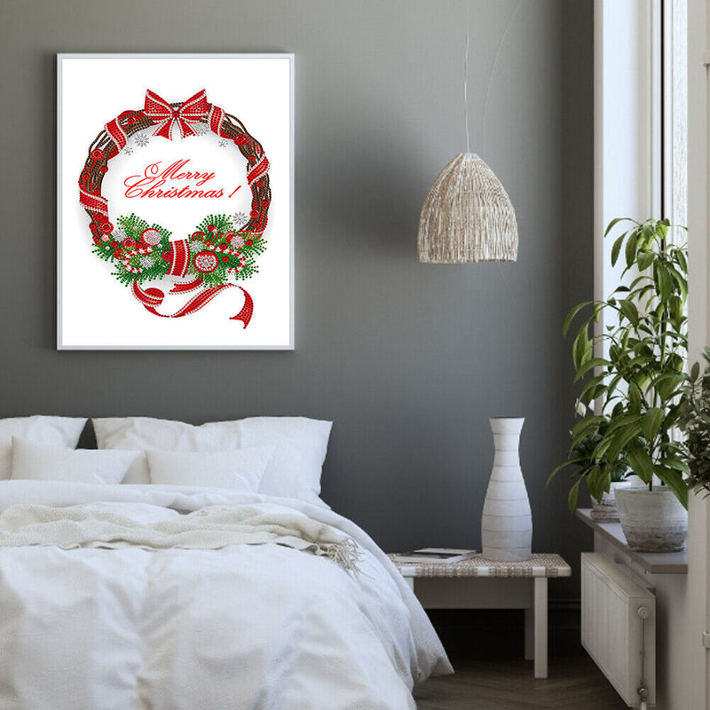 5D DIY Part Special Drill Diamond Painting Bow Wreath Rhinestone Drawing