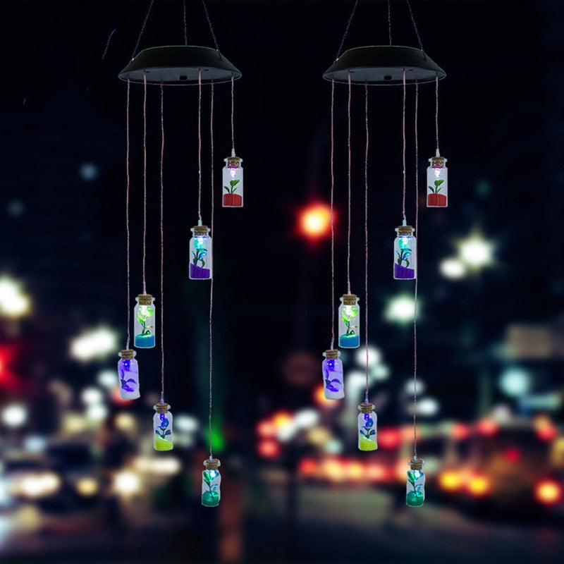 Wind Chime Lamp Wishing Bottle Wind Chime Lamp Solar Light Outdoor Lighting