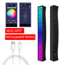 Voice Activated Light Bar Music Rhythm RGB Rechargeable Lamp Strip APP Control