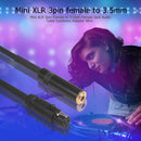 Mini 3Pin XLR Female to 3.5mm TRS 1/8inch Female Stereo Audio Adapter Mic C