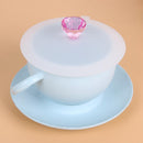 1pc Dustproof Leakproof Silicone Acrylic Diamond Cup Lid Thermal Insulating