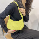 Fashion Women Corduroy Shoulder Underarm Bag Solid Color Handbags (Green)