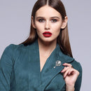 Retro Glass Pendant Brooch Rhinestone Coat Lapel Pins Badge Jewelry Women Gif