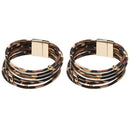 Leather Bangle Bracelets & Bangles Wide Wristband Magnetic Clasp Bracelet