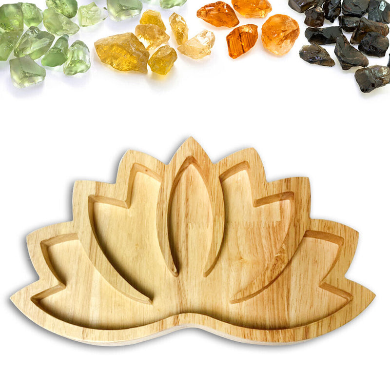 Crystal Display Holder Tray Lotus Jewelry Stones Organizer Home Storage De