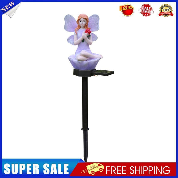 2*Solar Flower Fairy Light Outdoor Lawn Stakes Lamps Garden Decor (Purple)