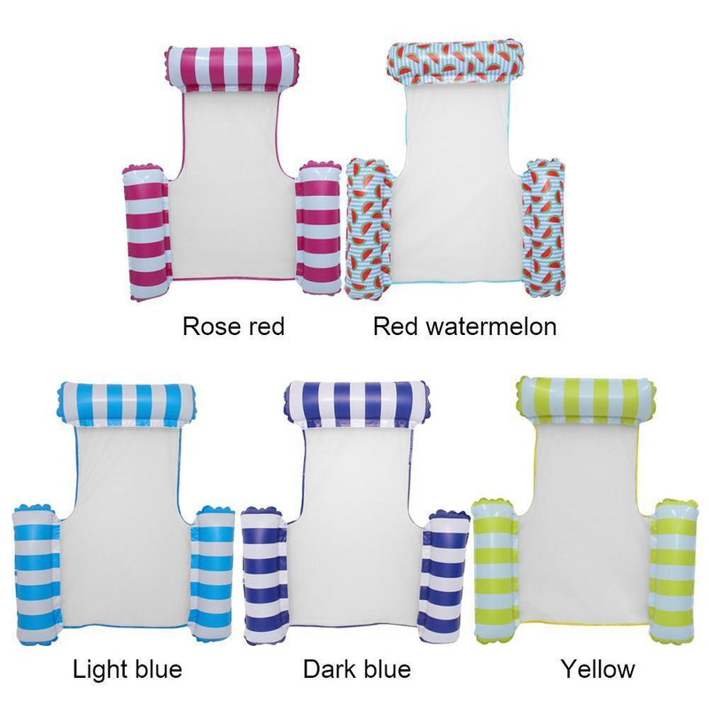 PVC Water Hammock Float Lounger Pool Inflatable Recliner Chair (Rose Red)