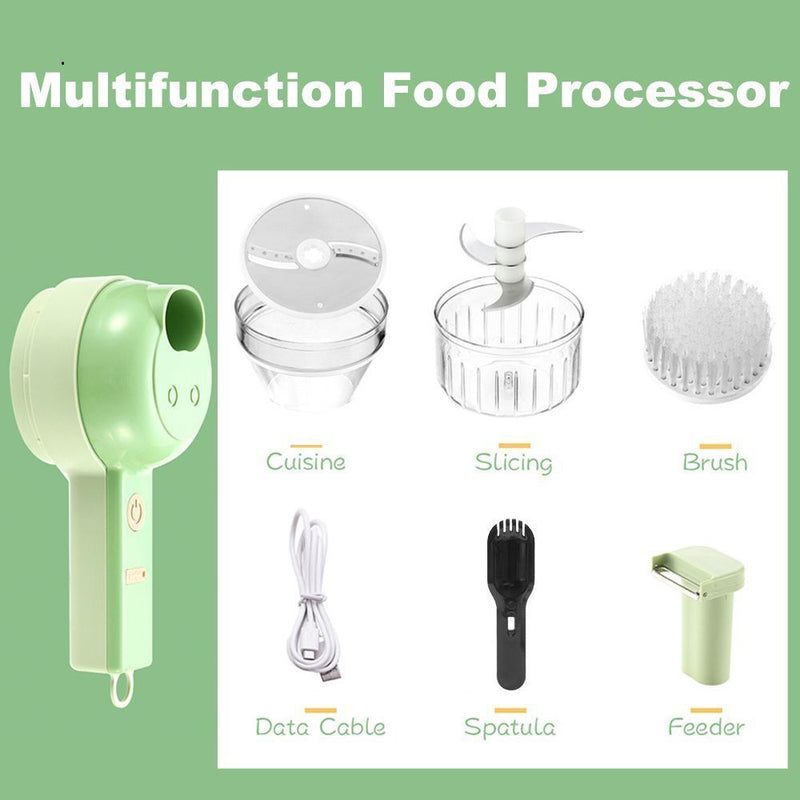 Wireless Electric Vegetable Cutter Set 4 in 1 Vegetable Chopper Food Processor