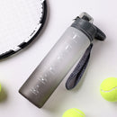 1000ml Sports Water Bottle with Time Marker Outdoor Fitness Cups (Grey) Newly