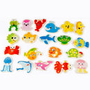 Puzzle Ocean Animal Pattern Literacy Card Cartoon Fish Magnetic Fishing Game