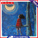 DIY Paint By Numbers Kit Girl Looking Moon Acrylic Paint Gift Wall Decor Art