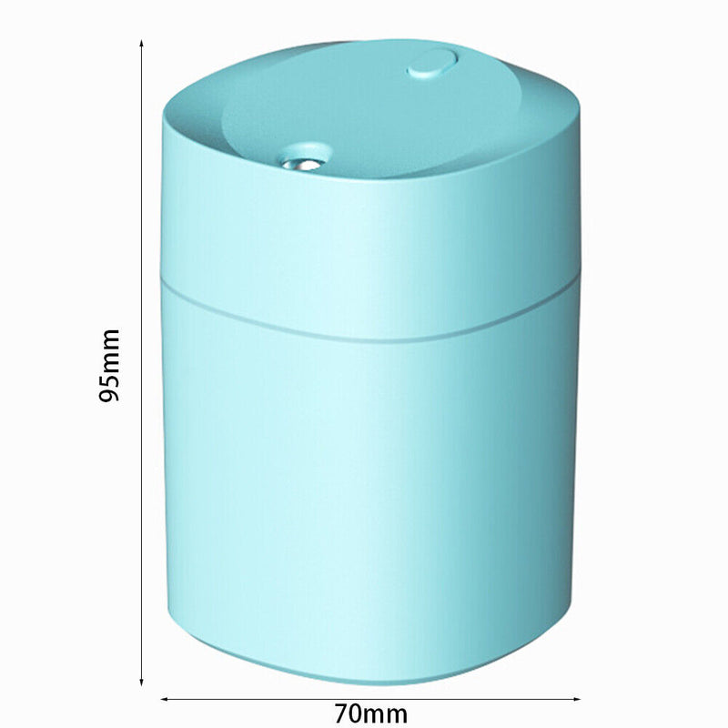 Air Humidifier with LED Night Light Mini USB Cool Mist Maker Fogger (Blue)