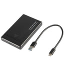 2.5Inch USB3.1 SATA Hard Disk Drive Box External HDD Enclosure Case (Black)