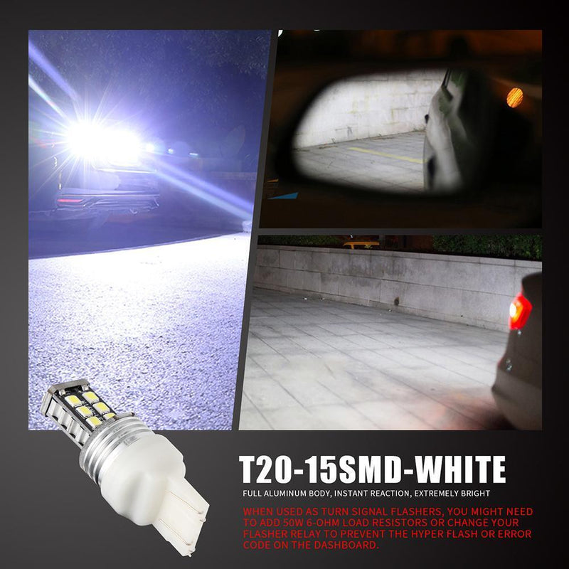 GETODAN A Pair T20 15SMD 2835 LED Car Truck Indicator Taillight Lamp Bulb