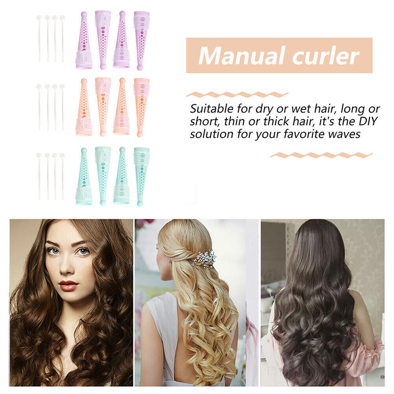 No Heat Hair Rollers Self Grip Holding Hairdressing Professional for DIY Styling