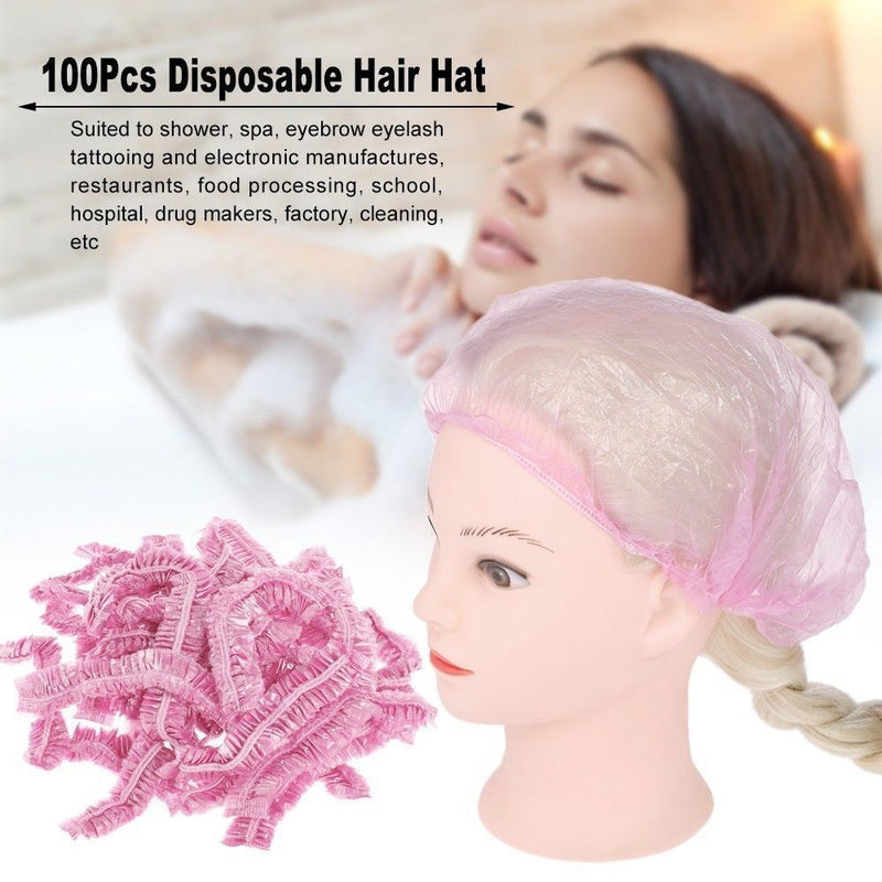 Disposable Plastic Eyebrows Tattoo Hair Net Caps Catering Hat Microblading