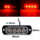 5PCS 4LED 4W Car Flash Truck Emergency Light Bar Strobe Warning Lamp(Red)