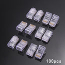 Ethernet Cable Tester Kit Crimp-Crimper Pliers + 100pcs RJ45 CAT5 Cat5e Connector