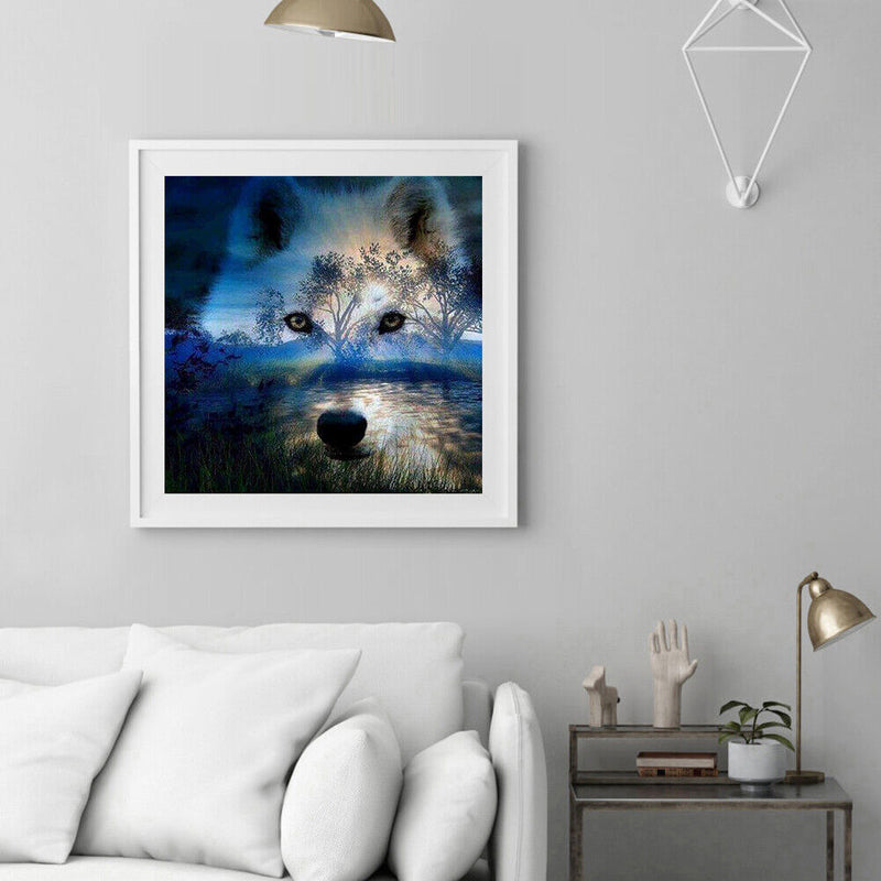 DIY Wolf Animal Oil Paint by Numbers Coloring Drawing Acrylic Painting Gift Kit