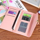 Korean Leaf Wallet Hit Color Phone Card Holder Women Multi-slots Leather Clut