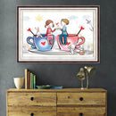 5D DIY Full Drill Diamond Painting Sweet Lovers Cup Cross Stitch Embroidery