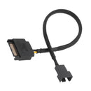 2pcs Sleeved SATA 15Pin to Small 4Pin Fan Power Adapter Extension Cable