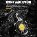 COB LED Flashlight Keychain Bottle Opener Camping Pocket Clip Lamp (Black)