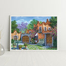 Oil Paint by Numbers Downtown Scene Canvas Artwork Living Room Picture Decor Kit