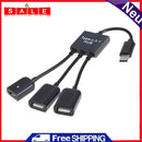 2 x USB-A/F + Micro USB Female to Micro USB Male Extender Cable OTG Hub