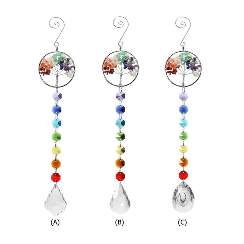 DIY Crystal Beads Rainbow Pendant Handcraft  for Home Decor (A)