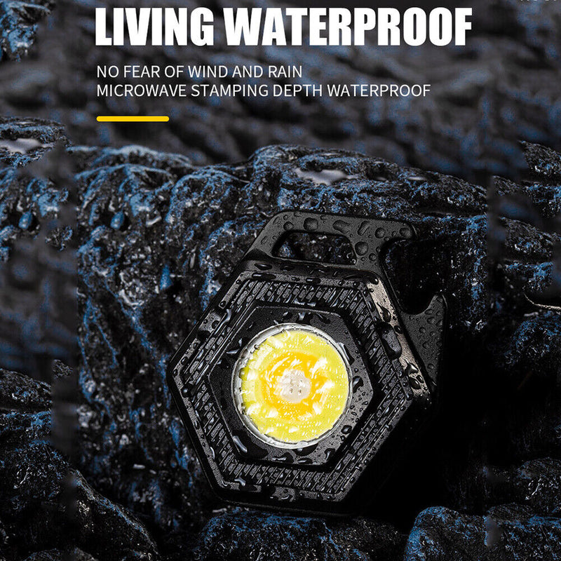 Rechargeable COB LED Keychains Flashlight with Hook 500lm Waterproof Work Lam