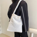 Candy Color Handbag Solid Shoulder Bag Portable Large-capacity for Autumn Winter