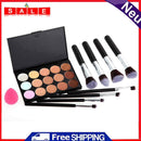Pro 15 Colors Makeup Concealer Palette + 8PC Powder Brush + Powder Sponge Puff