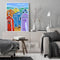 Frameless Oil Paint By Numbers Sea Colorful House DIY Canvas Picture Craft