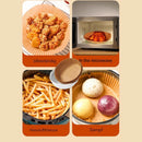 50x Air Fryer Disposable Paper Liner Wood Pulp Steamer Baking Mats (White)