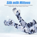 Cycling Ice Arm Sleeves Cover Ice Silk Summer Cooling Sports Half Finger Sleeves