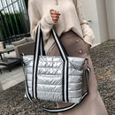 Female Lattice Pattern Armpit Bag Solid Color Large Capacity Tote Shoulder Bag