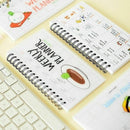 Cartoon Weekly Plan Schedule Coil Notebook Sketchbook L6C0 Cute T7F4