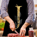 Golden J Print Apron Linen Waterproof Cooking Bibs Home Pinafore (68x55cm)