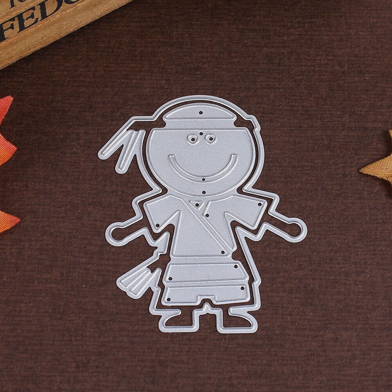 Snowvirtuos Cartoon Boy Metal Cutting Tools Stencil DIY Scrapbook Paper Cart