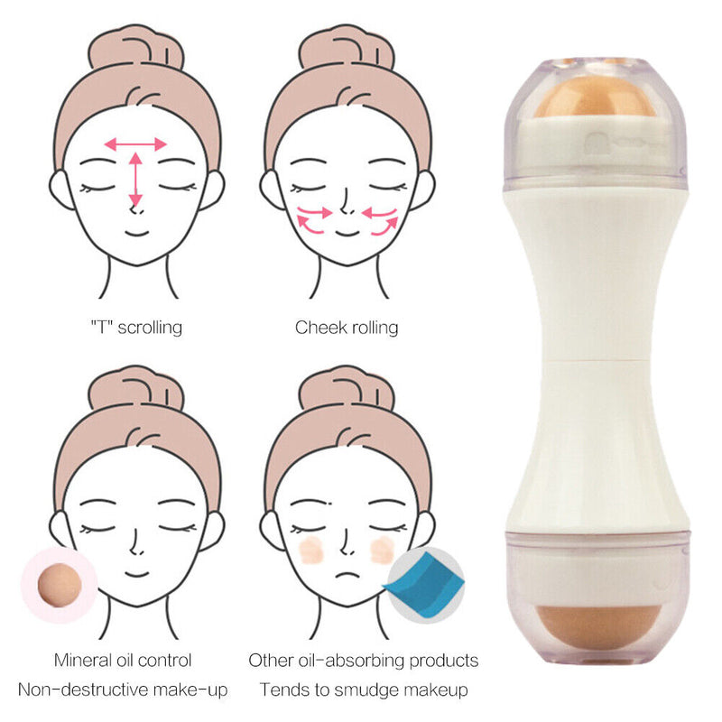 Portable Volcanic Roller Oil Cleansing Skin Care Tool for Women Men Matte Makeup