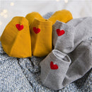 Ankle Socks Solid Color Korea Japanese Style Love Heart Cotton Sock Women Socks