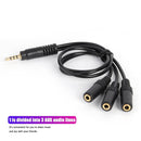 3.5mm 4-Pole Plug to 3 Way Stereo Audio Headphone Splitter Adapter Cable Newly