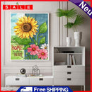 Letter Sunflower Oil Paint By Numbers DIY Frameless Drawing Picture for Adults